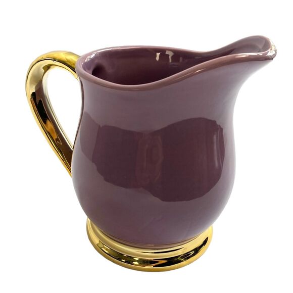 Ceramic Creamer Purple‎ W/ Gold Handle & Trim  Decanter Maximalist Mugs - Picture 2 of 8